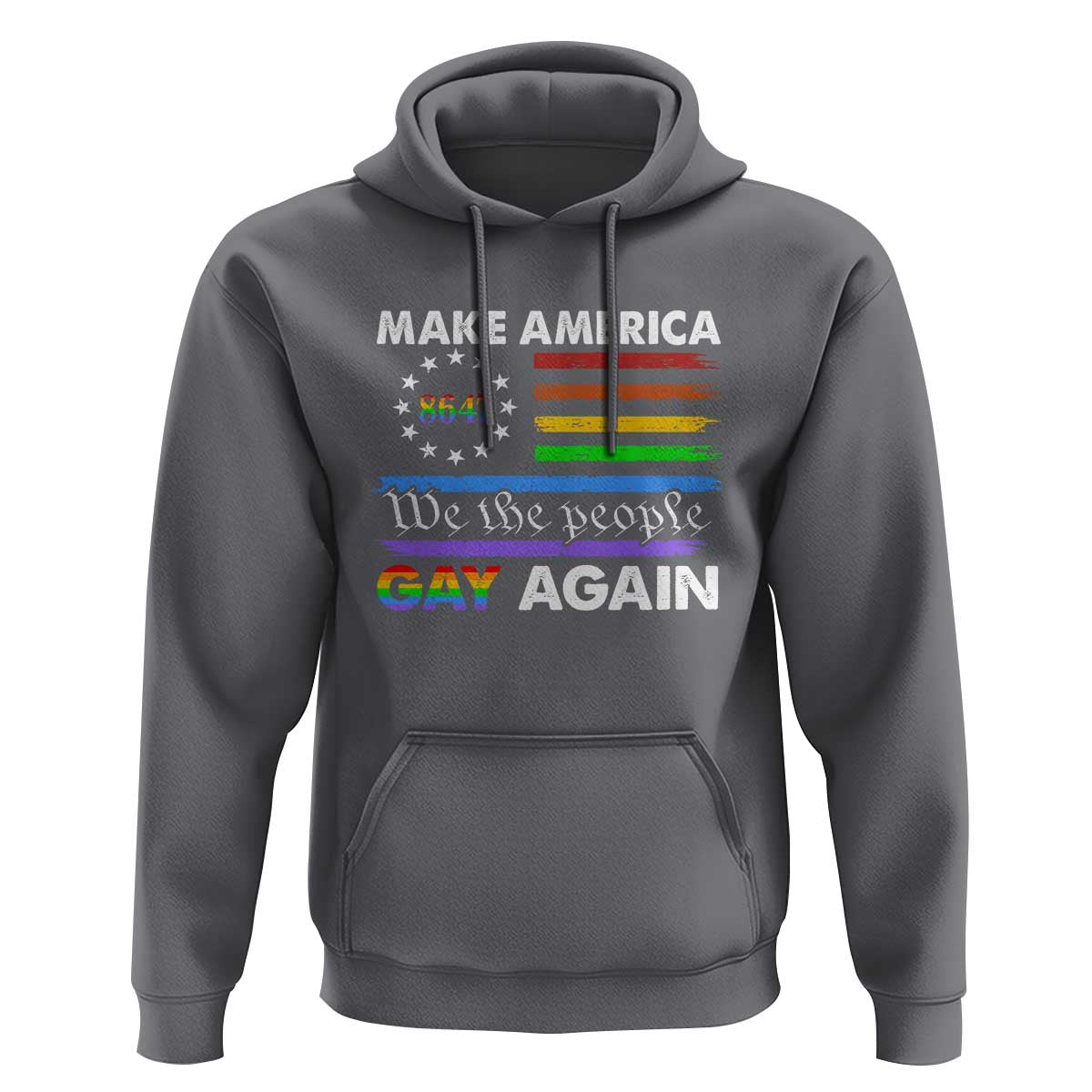Funny Make America Gay Again 8647 Hoodie Rainbow Betsy Ross Flag - Wonder Print Shop