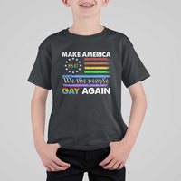 Funny Make America Gay Again 8647 T Shirt For Kid Rainbow Betsy Ross Flag - Wonder Print Shop