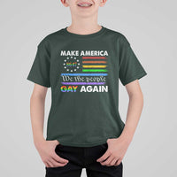 Funny Make America Gay Again 8647 T Shirt For Kid Rainbow Betsy Ross Flag - Wonder Print Shop