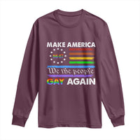 Funny Make America Gay Again 8647 Long Sleeve Shirt Rainbow Betsy Ross Flag - Wonder Print Shop