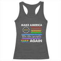 Funny Make America Gay Again 8647 Racerback Tank Top Rainbow Betsy Ross Flag - Wonder Print Shop
