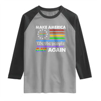 Funny Make America Gay Again 8647 Raglan Shirt Rainbow Betsy Ross Flag - Wonder Print Shop
