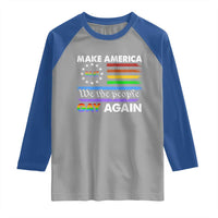Funny Make America Gay Again 8647 Raglan Shirt Rainbow Betsy Ross Flag - Wonder Print Shop