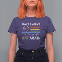 Funny Make America Gay Again 8647 T Shirt For Women Rainbow Betsy Ross Flag - Wonder Print Shop