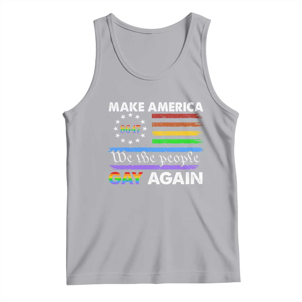 Funny Make America Gay Again 8647 Tank Top Rainbow Betsy Ross Flag - Wonder Print Shop