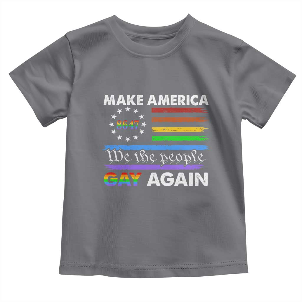 Funny Make America Gay Again 8647 Toddler T Shirt Rainbow Betsy Ross Flag - Wonder Print Shop