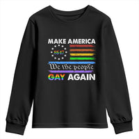 Funny Make America Gay Again 8647 Youth Sweatshirt Rainbow Betsy Ross Flag - Wonder Print Shop
