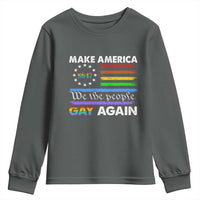 Funny Make America Gay Again 8647 Youth Sweatshirt Rainbow Betsy Ross Flag - Wonder Print Shop