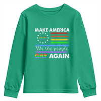 Funny Make America Gay Again 8647 Youth Sweatshirt Rainbow Betsy Ross Flag - Wonder Print Shop