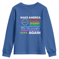 Funny Make America Gay Again 8647 Youth Sweatshirt Rainbow Betsy Ross Flag - Wonder Print Shop