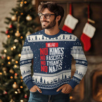 No Kings No Fascists No Tyrants No Nazis 8647 Ugly Christmas Sweater - Wonder Print Shop