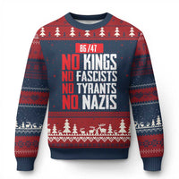 No Kings No Fascists No Tyrants No Nazis 8647 Ugly Christmas Sweater - Wonder Print Shop