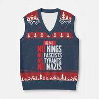 No Kings No Fascists No Tyrants No Nazis 8647 V-Neck Knit Sweater Vest - Wonder Print Shop