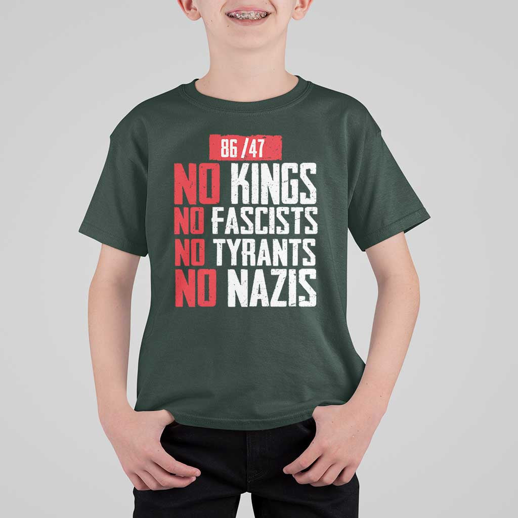 No Kings No Fascists No Tyrants No Nazis 8647 T Shirt For Kid - Wonder Print Shop