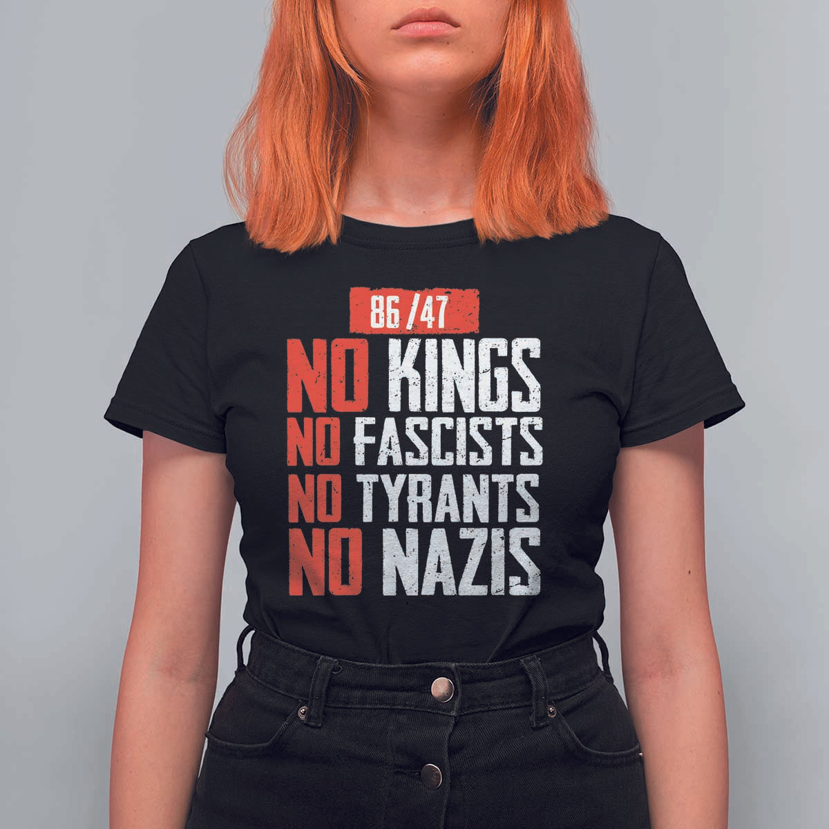 No Kings No Fascists No Tyrants No Nazis 8647 T Shirt For Women - Wonder Print Shop