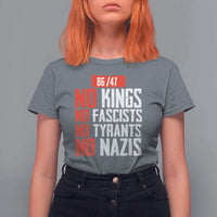 No Kings No Fascists No Tyrants No Nazis 8647 T Shirt For Women - Wonder Print Shop