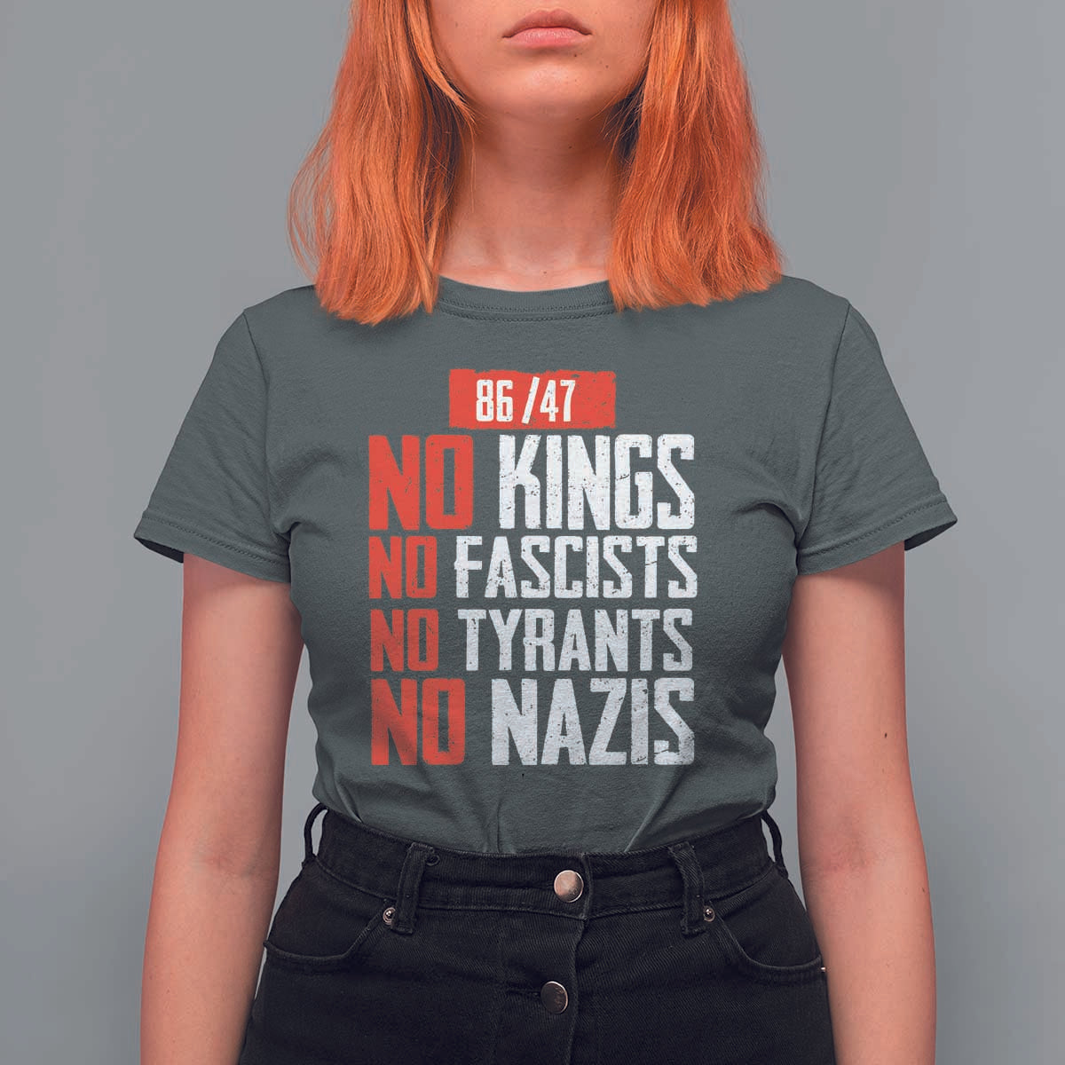 No Kings No Fascists No Tyrants No Nazis 8647 T Shirt For Women - Wonder Print Shop