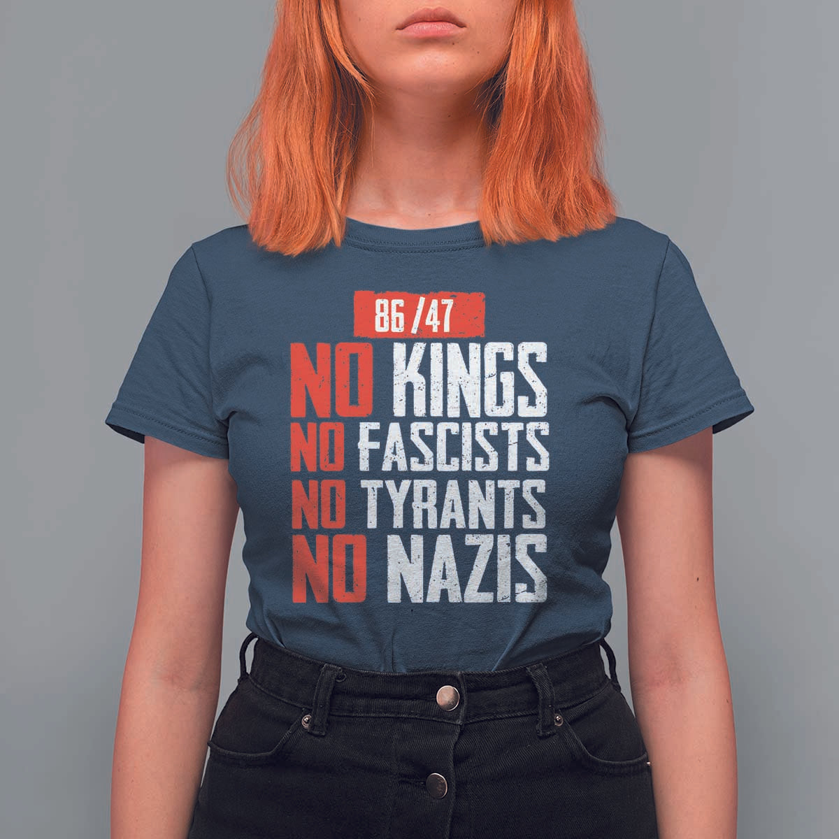 No Kings No Fascists No Tyrants No Nazis 8647 T Shirt For Women - Wonder Print Shop