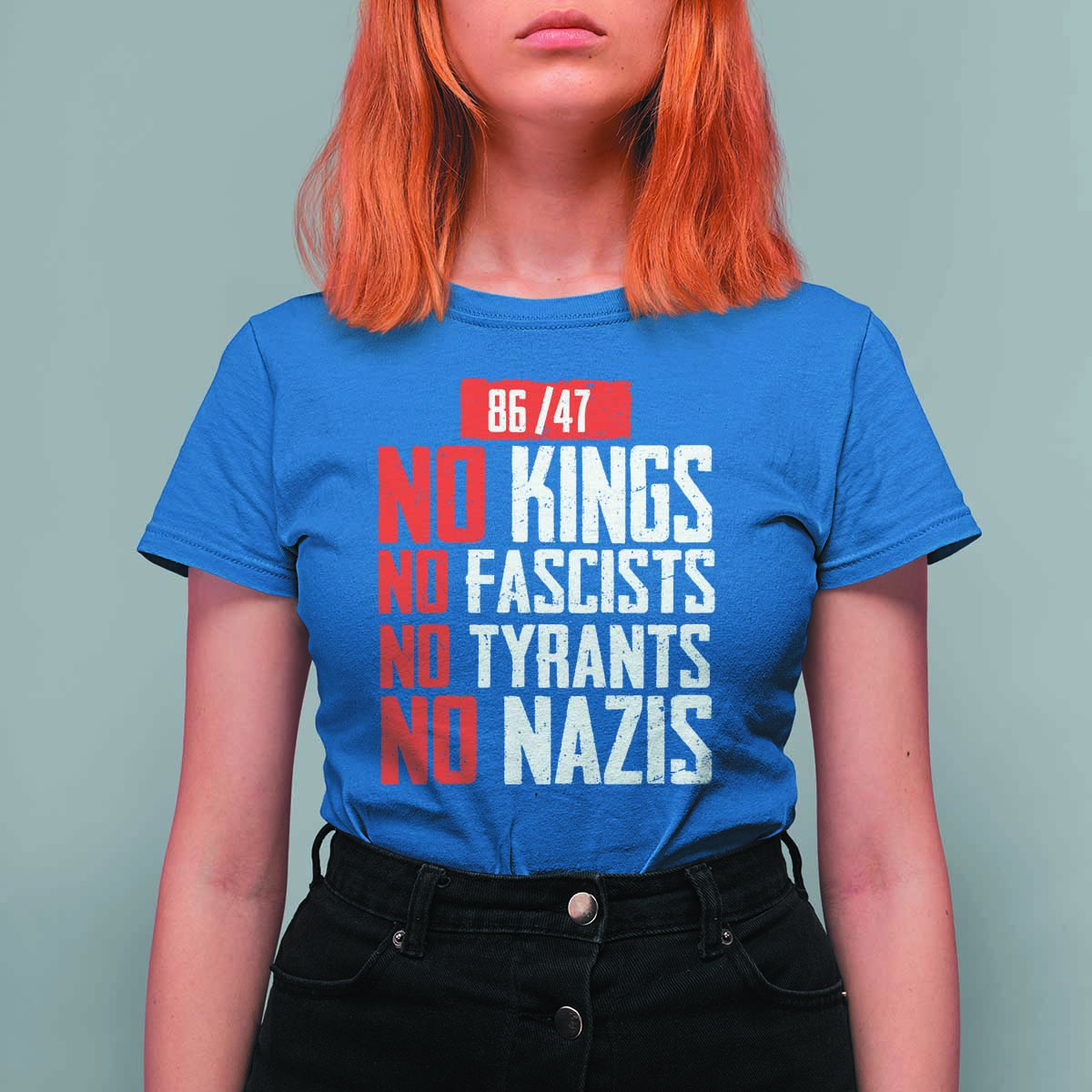 No Kings No Fascists No Tyrants No Nazis 8647 T Shirt For Women - Wonder Print Shop