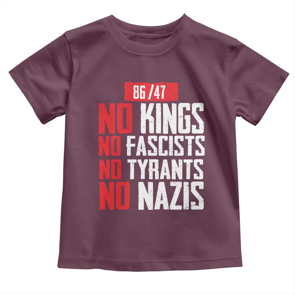 No Kings No Fascists No Tyrants No Nazis 8647 Toddler T Shirt - Wonder Print Shop