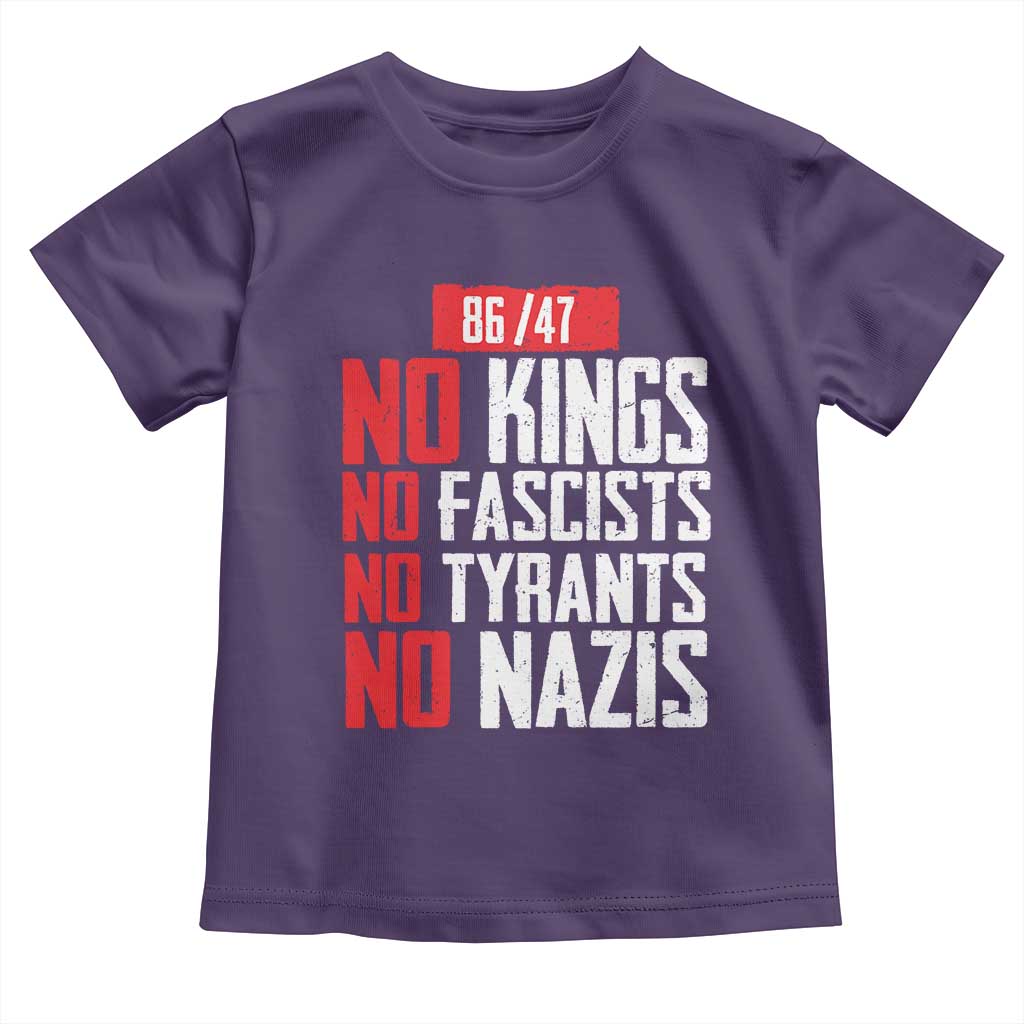 No Kings No Fascists No Tyrants No Nazis 8647 Toddler T Shirt - Wonder Print Shop