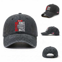 No Kings No Fascists No Tyrants No Nazis 8647 Washed Cotton Baseball Cap