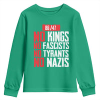 No Kings No Fascists No Tyrants No Nazis 8647 Youth Sweatshirt - Wonder Print Shop