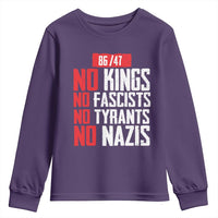 No Kings No Fascists No Tyrants No Nazis 8647 Youth Sweatshirt - Wonder Print Shop