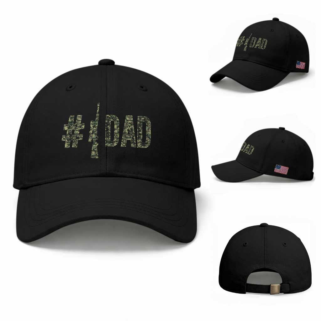 Funny No 1 Hunting Dad Baseball Cap Number One Hunter Fathers Day