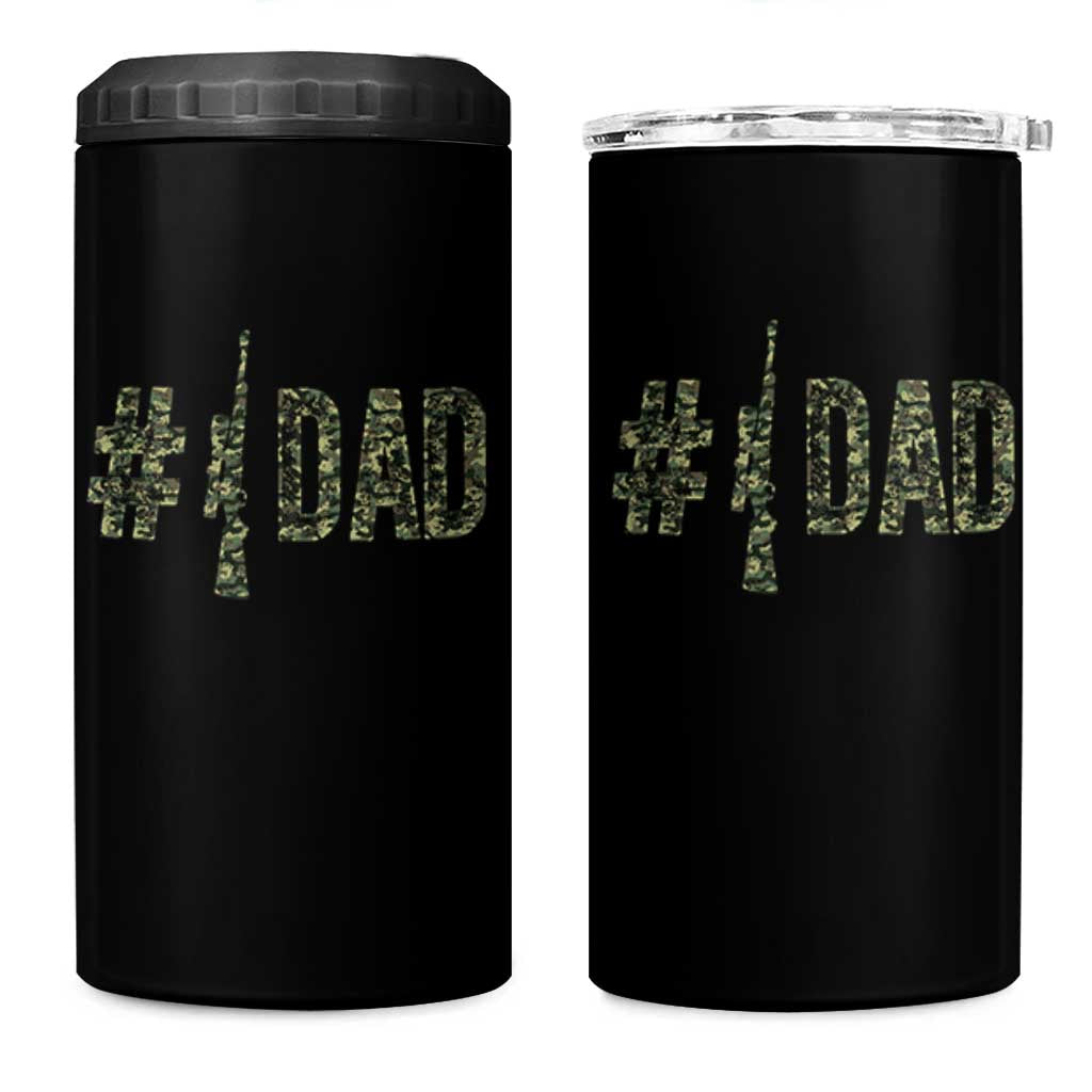 Funny No 1 Hunting Dad 4 in 1 Can Cooler Tumbler Number One Hunter Fathers Day - Wonder Print Shop