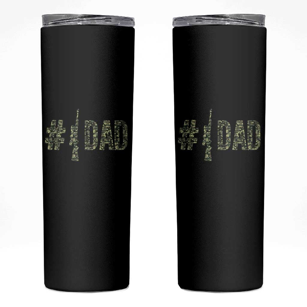 Funny No 1 Hunting Dad Skinny Tumbler Number One Hunter Fathers Day - Wonder Print Shop