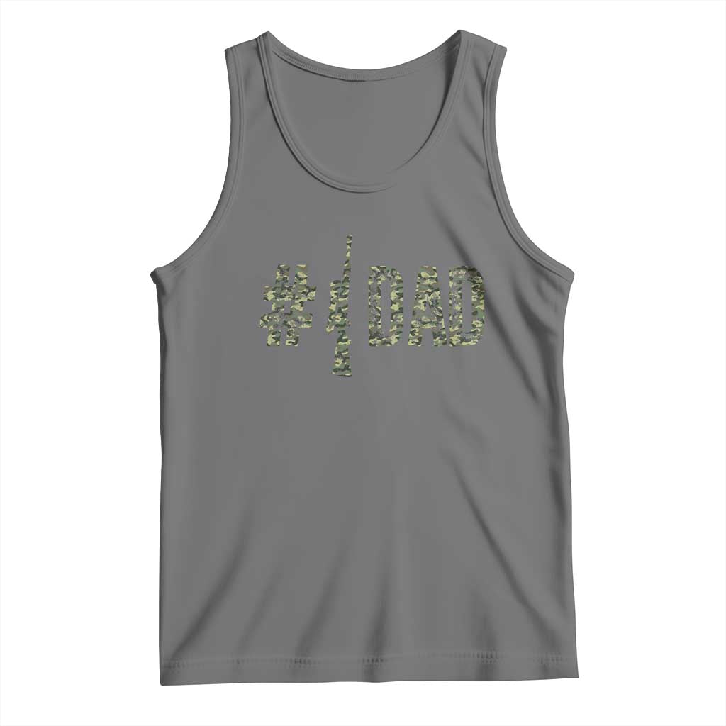 Funny No 1 Hunting Dad Tank Top Number One Hunter Fathers Day - Wonder Print Shop