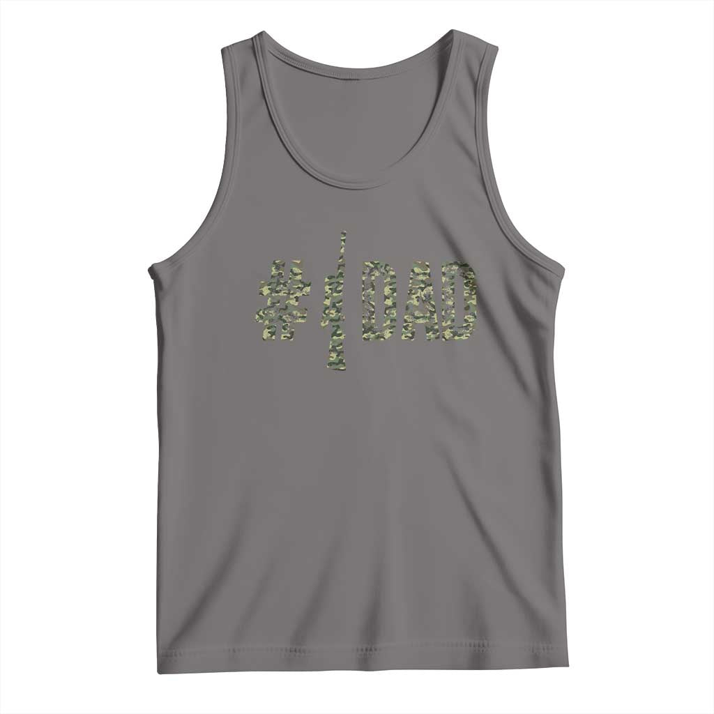 Funny No 1 Hunting Dad Tank Top Number One Hunter Fathers Day - Wonder Print Shop