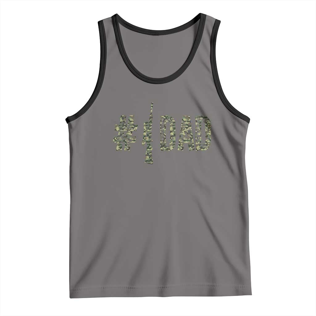 Funny No 1 Hunting Dad Tank Top Number One Hunter Fathers Day - Wonder Print Shop