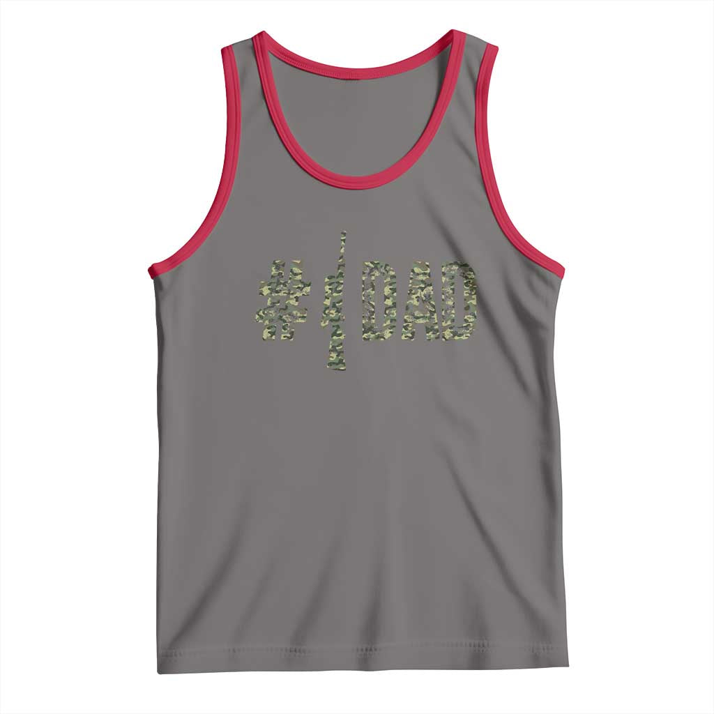 Funny No 1 Hunting Dad Tank Top Number One Hunter Fathers Day - Wonder Print Shop