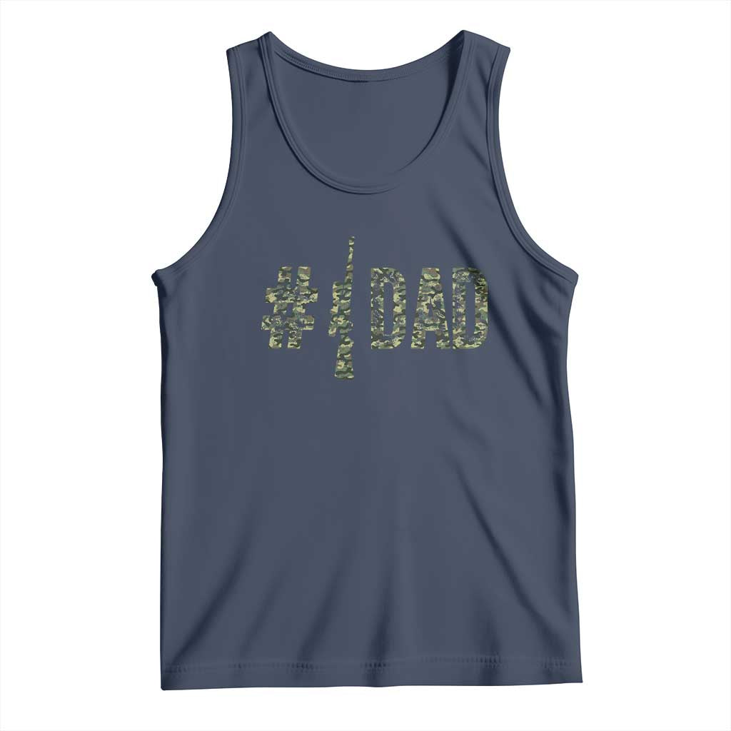 Funny No 1 Hunting Dad Tank Top Number One Hunter Fathers Day - Wonder Print Shop