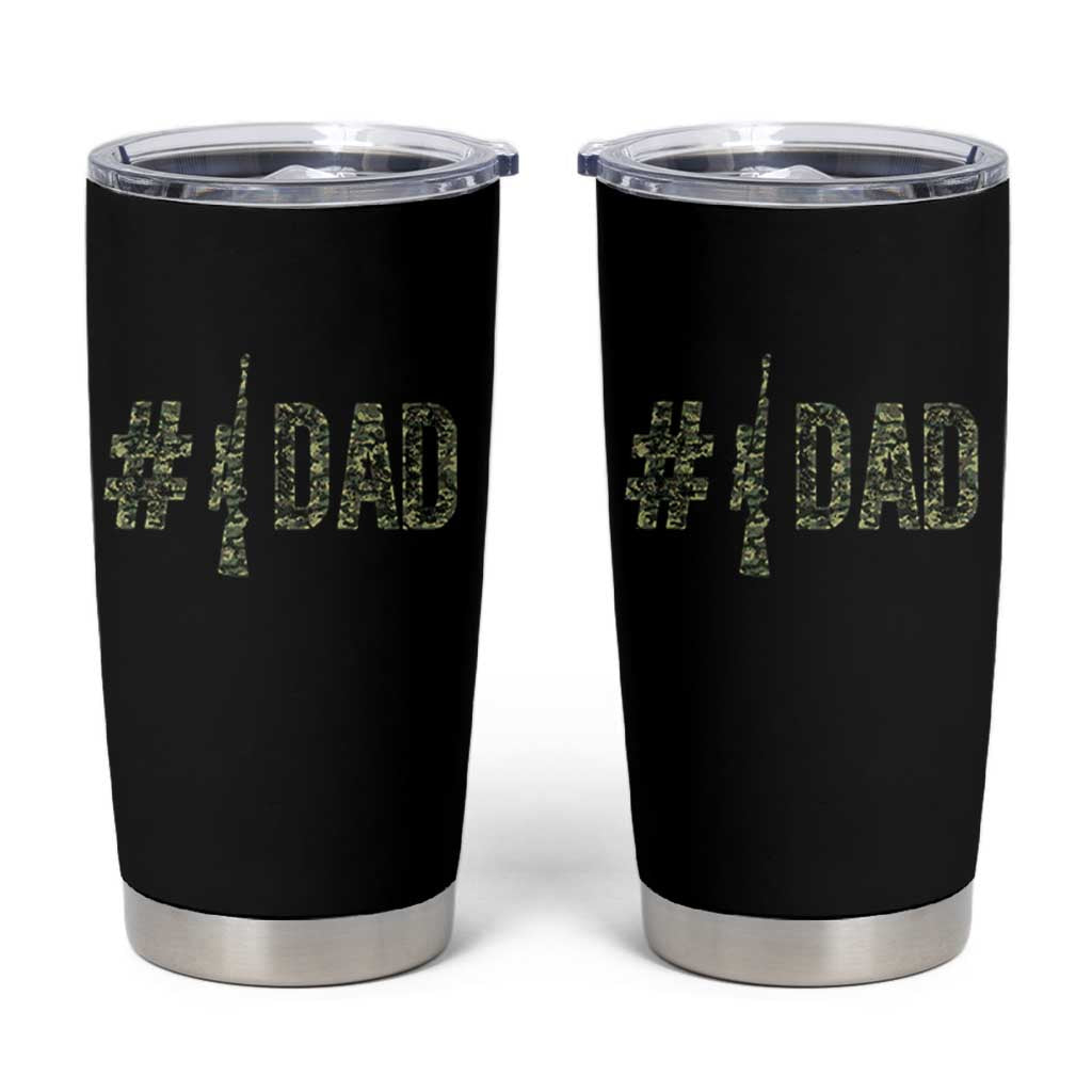 Funny No 1 Hunting Dad Tumbler Cup Number One Hunter Fathers Day - Wonder Print Shop