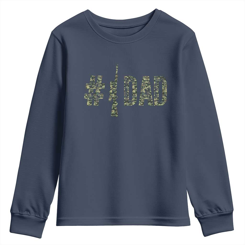 Funny No 1 Hunting Dad Youth Sweatshirt Number One Hunter Fathers Day - Wonder Print Shop