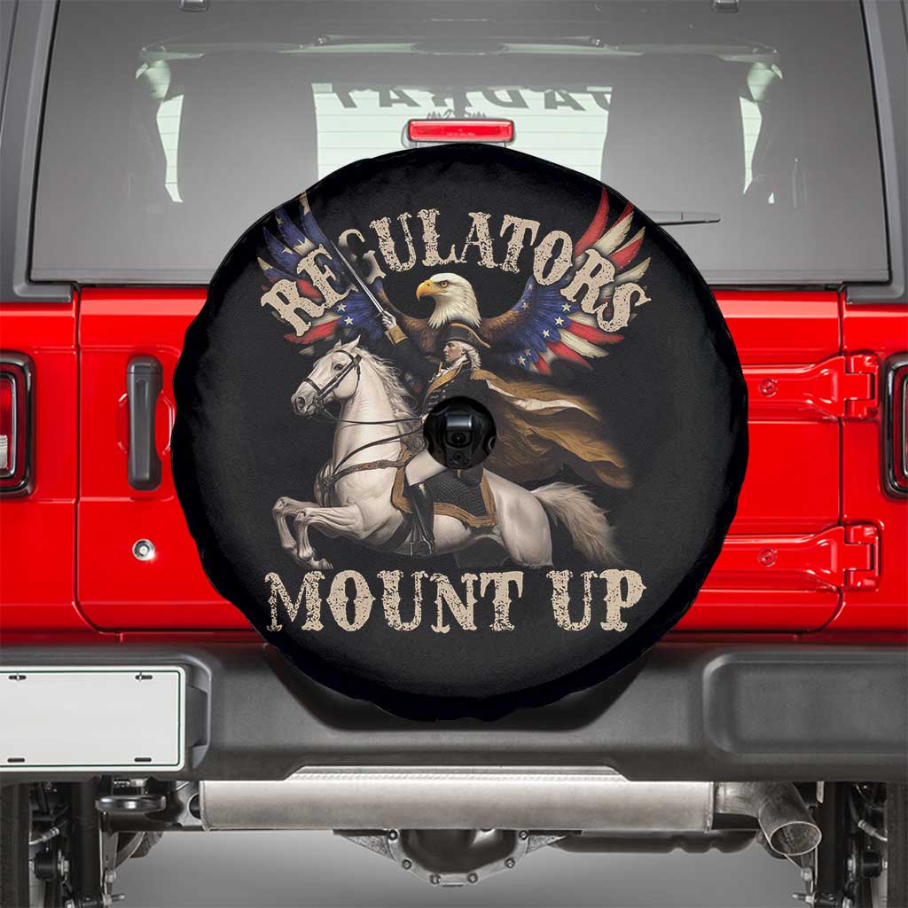 Funny Regulators Mount Up 4th Of July George Washington Spare Tire Cover American Flag Eagle - Wonder Print Shop
