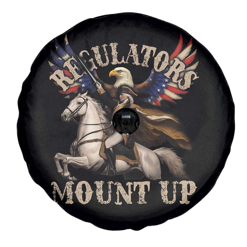 Funny Regulators Mount Up 4th Of July George Washington Spare Tire Cover American Flag Eagle - Wonder Print Shop