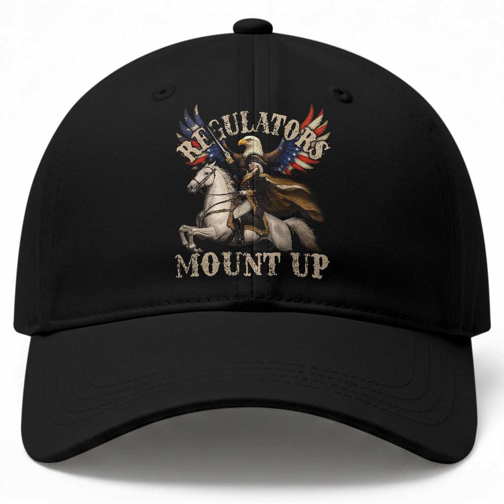 Funny Regulators Mount Up 4th Of July George Washington Baseball Cap American Flag Eagle
