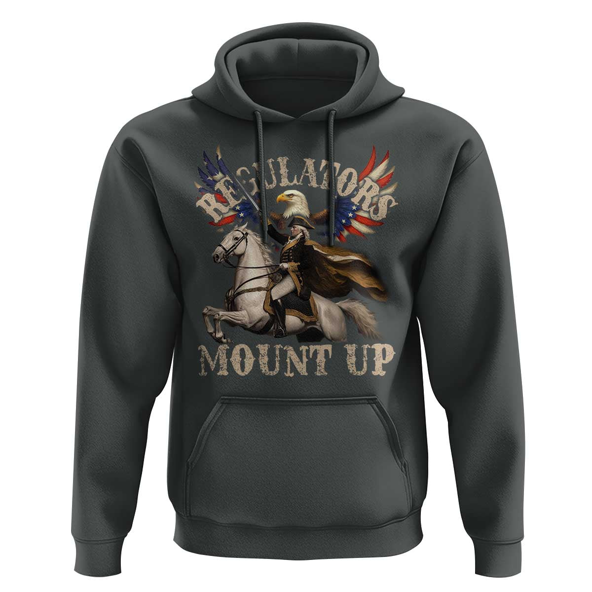 Funny Regulators Mount Up 4th Of July George Washington Hoodie American Flag Eagle - Wonder Print Shop