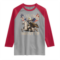 Funny Regulators Mount Up 4th Of July George Washington Raglan Shirt American Flag Eagle - Wonder Print Shop