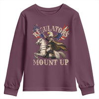 Funny Regulators Mount Up 4th Of July George Washington Youth Sweatshirt American Flag Eagle - Wonder Print Shop