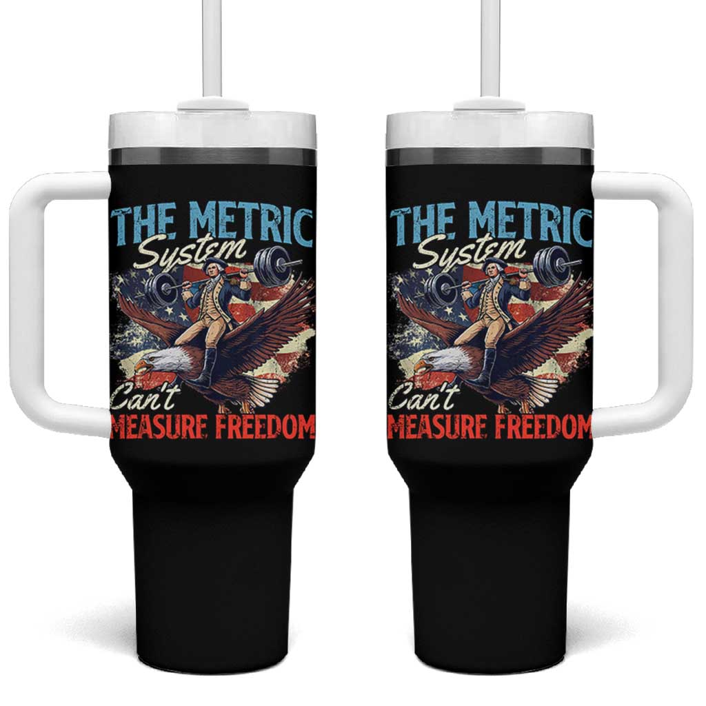 Funny The Metric System Can't Measure Freedom 4th Of July Tumbler With Handle - Wonder Print Shop