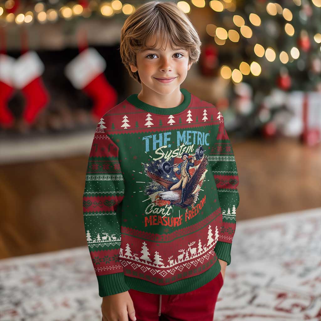 Funny The Metric System Can't Measure Freedom 4th Of July Knitted Sweatshirt - Wonder Print Shop
