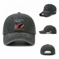 Funny The Metric System Can't Measure Freedom 4th Of July Washed Cotton Baseball Cap