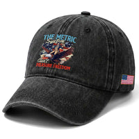 Funny The Metric System Can't Measure Freedom 4th Of July Washed Cotton Baseball Cap