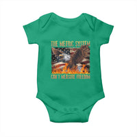 Funny The Metric System Can't Measure Freedom Baby Onesie 4th of July Fire Eagle USA Flag Meme - Wonder Print Shop