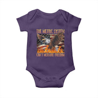 Funny The Metric System Can't Measure Freedom Baby Onesie 4th of July Fire Eagle USA Flag Meme - Wonder Print Shop